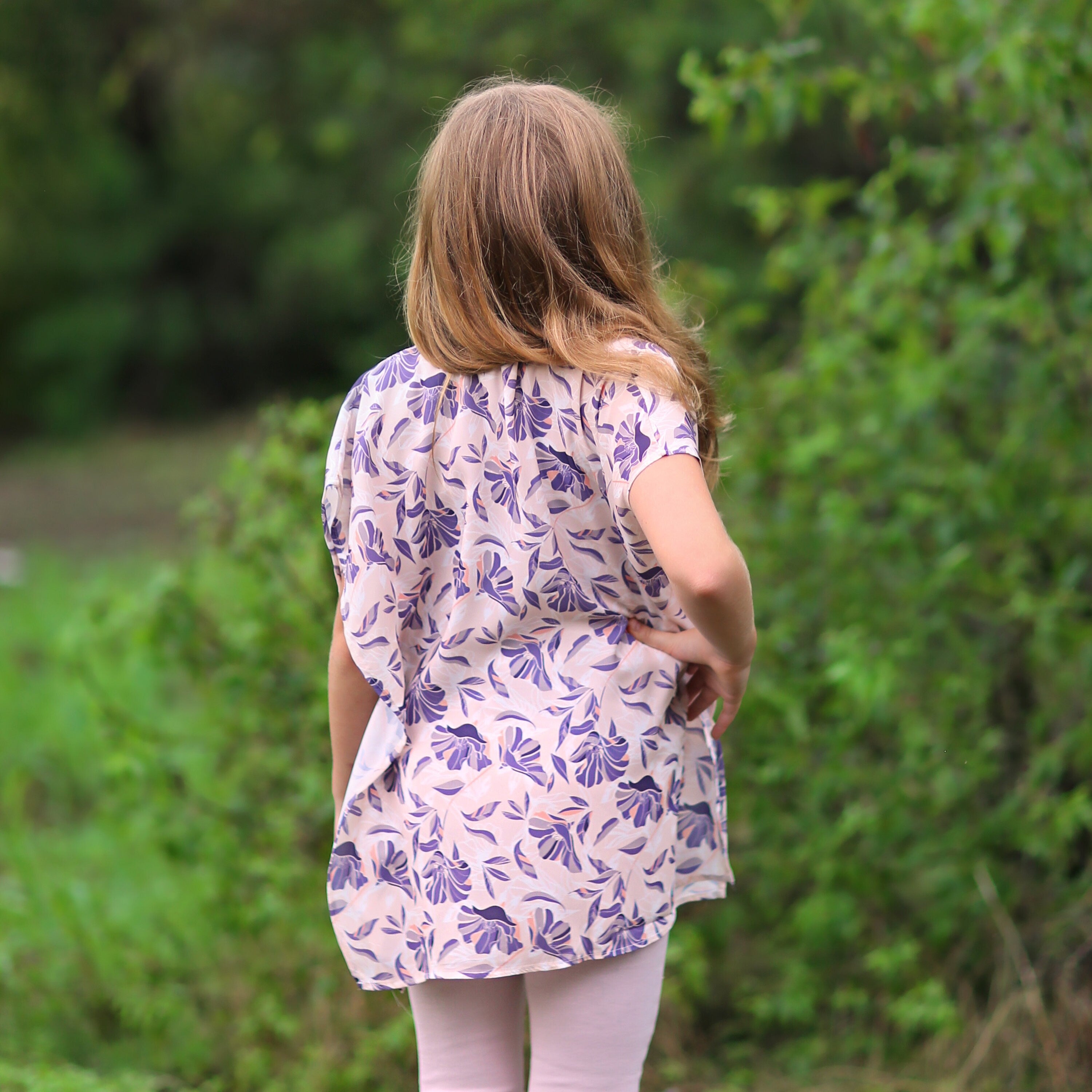 Pink and Lavender Floral Kimono- kimono, open flower shirt, boho kimono, kimono shirt, girls kimono, jacket, cardigan, beach cover up, shirt