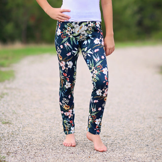 Floral Leggings in Emerald