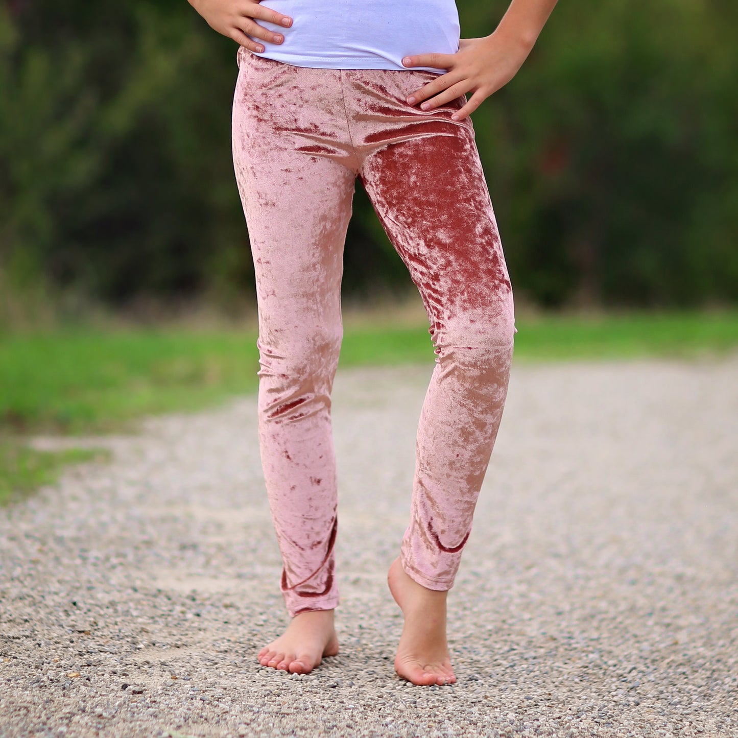 Velvet Leggings in Blush