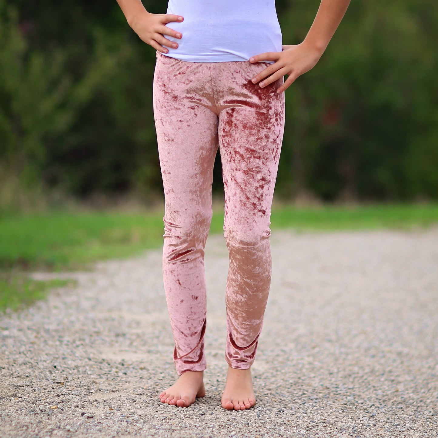 Velvet Leggings in Blush