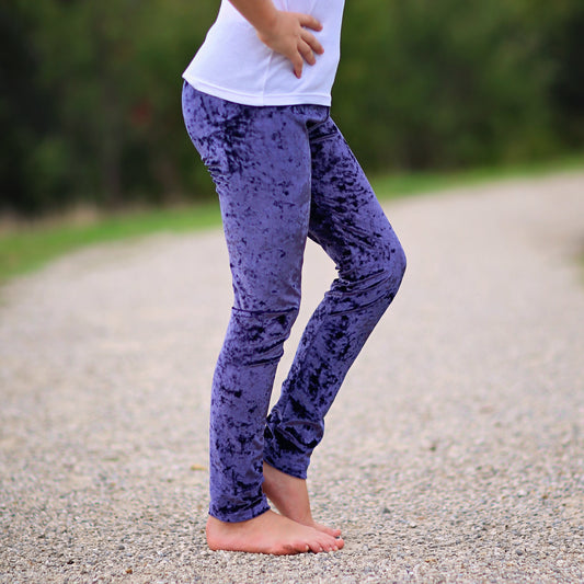 Velvet Leggings in Navy