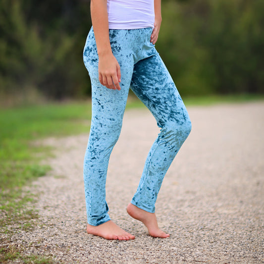 Velvet Leggings in Teal
