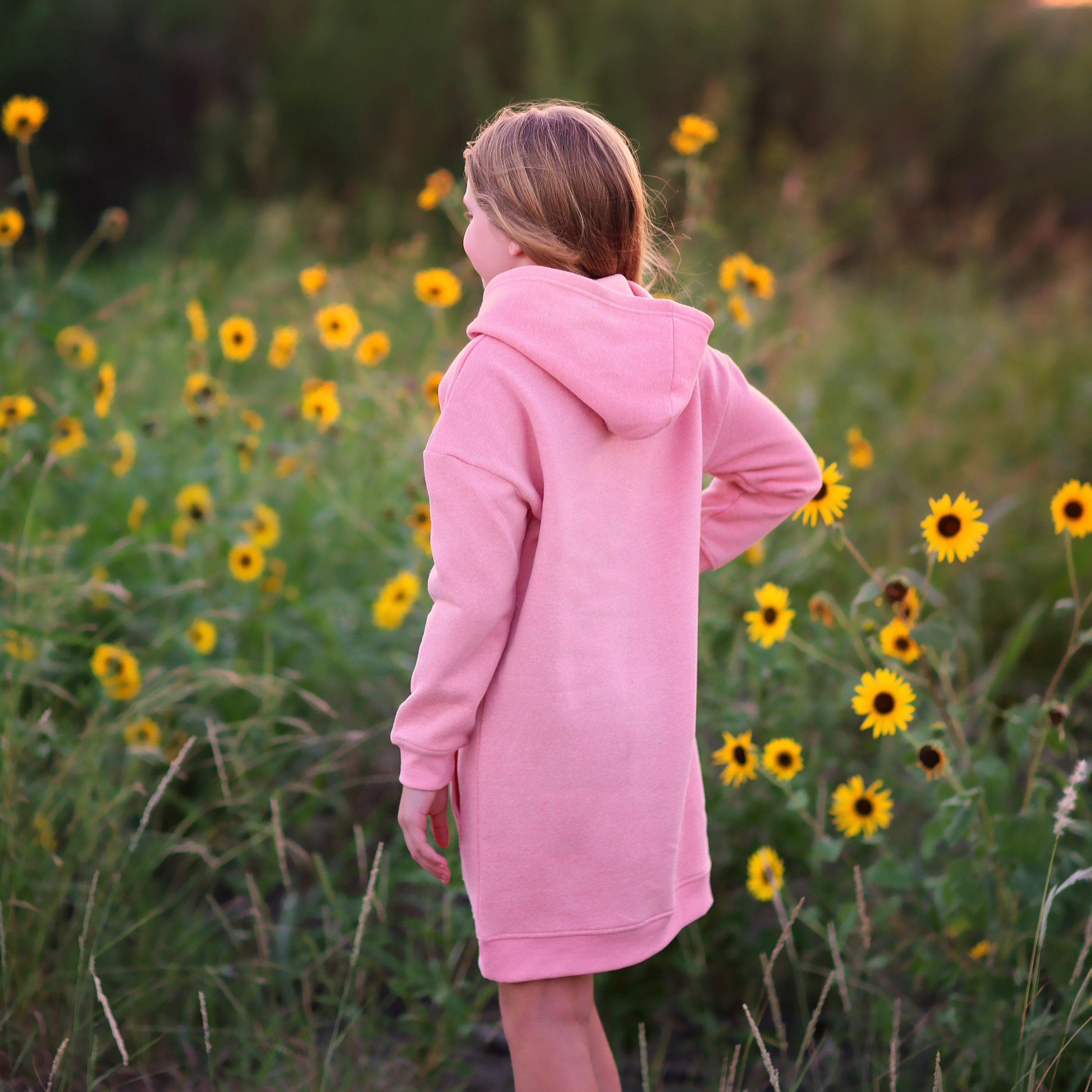 Girls Blush Hoodie Dress - pink dress, pink hoodie, hoodie dress, pink dress, fall dress, basic hoodie dress, sweatshirt dress, jersey dress