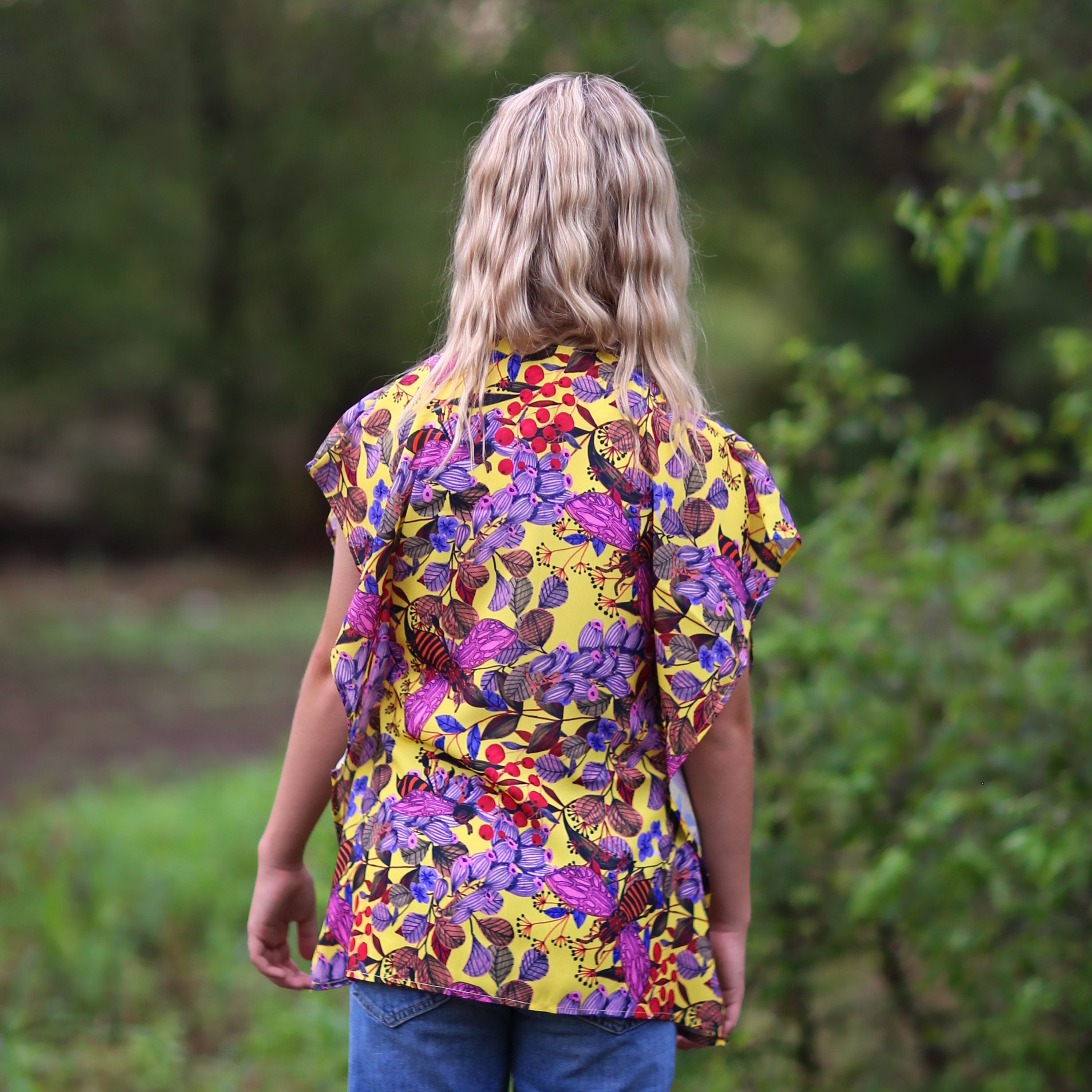 Yellow, Pink, Lavender Floral Kimono- kimono, open flower shirt, boho kimono, kimono shirt, girls kimono, jacket, cardigan, beach cover up
