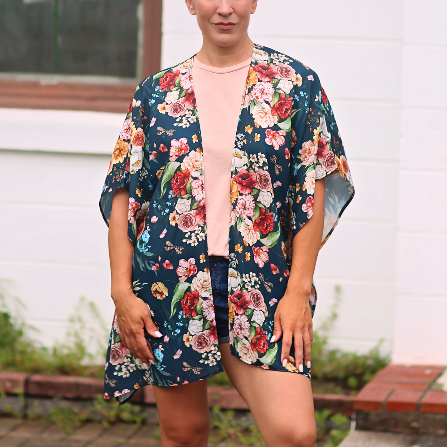 Green Roses Kimono- kimono, open flower shirt, boho kimono, kimono shirt, girls kimono, jacket, cardigan, beach cover up, oversized shirt