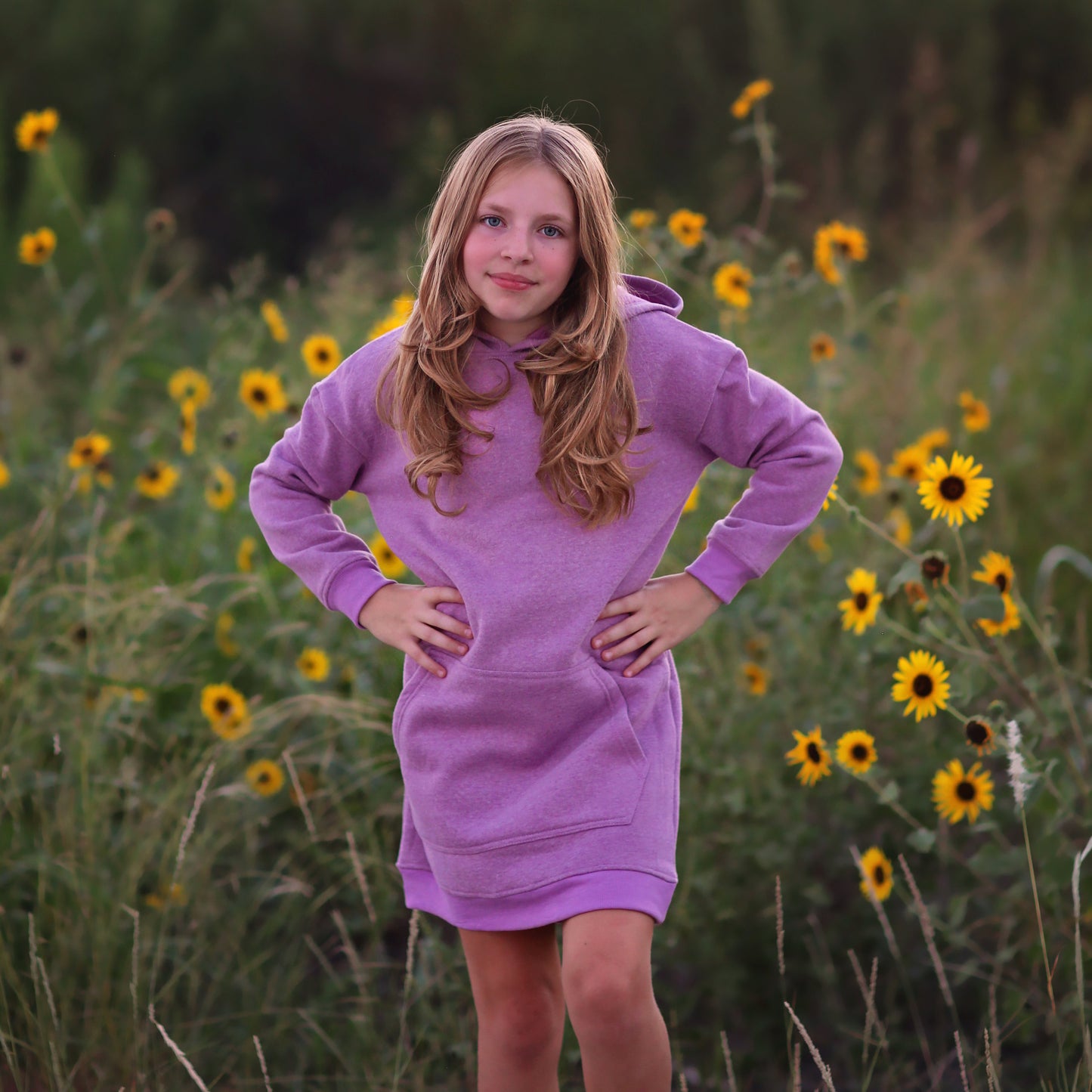 Girls Lavender Hoodie Dress-  purple hoodie, lavender hoodie dress, fall dress, basic hoodie dress, lilac sweatshirt dress, jersey dress