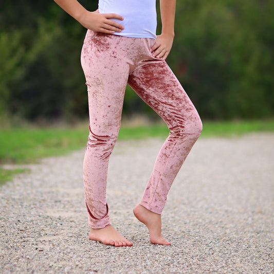 Velvet Leggings in Blush