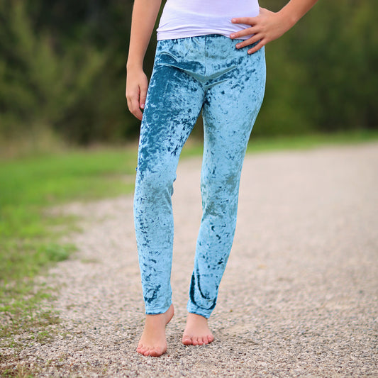 Velvet Leggings in Teal