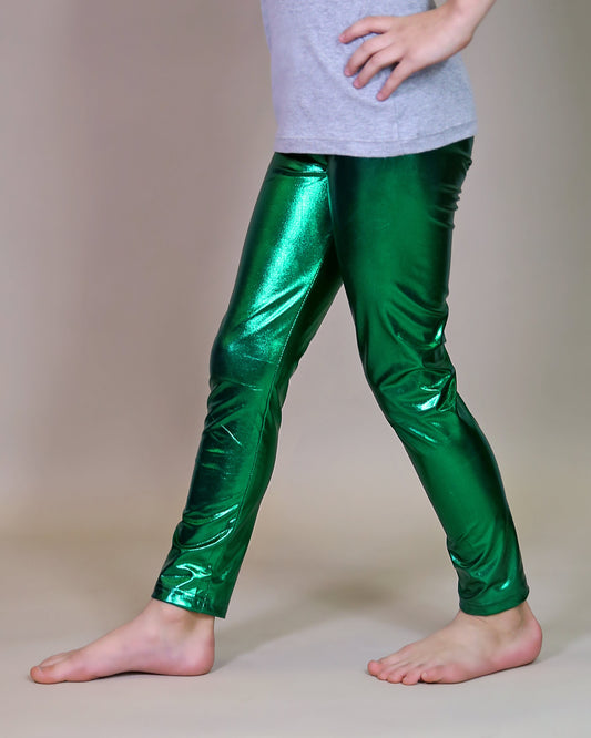 Metallic Leggings in Green