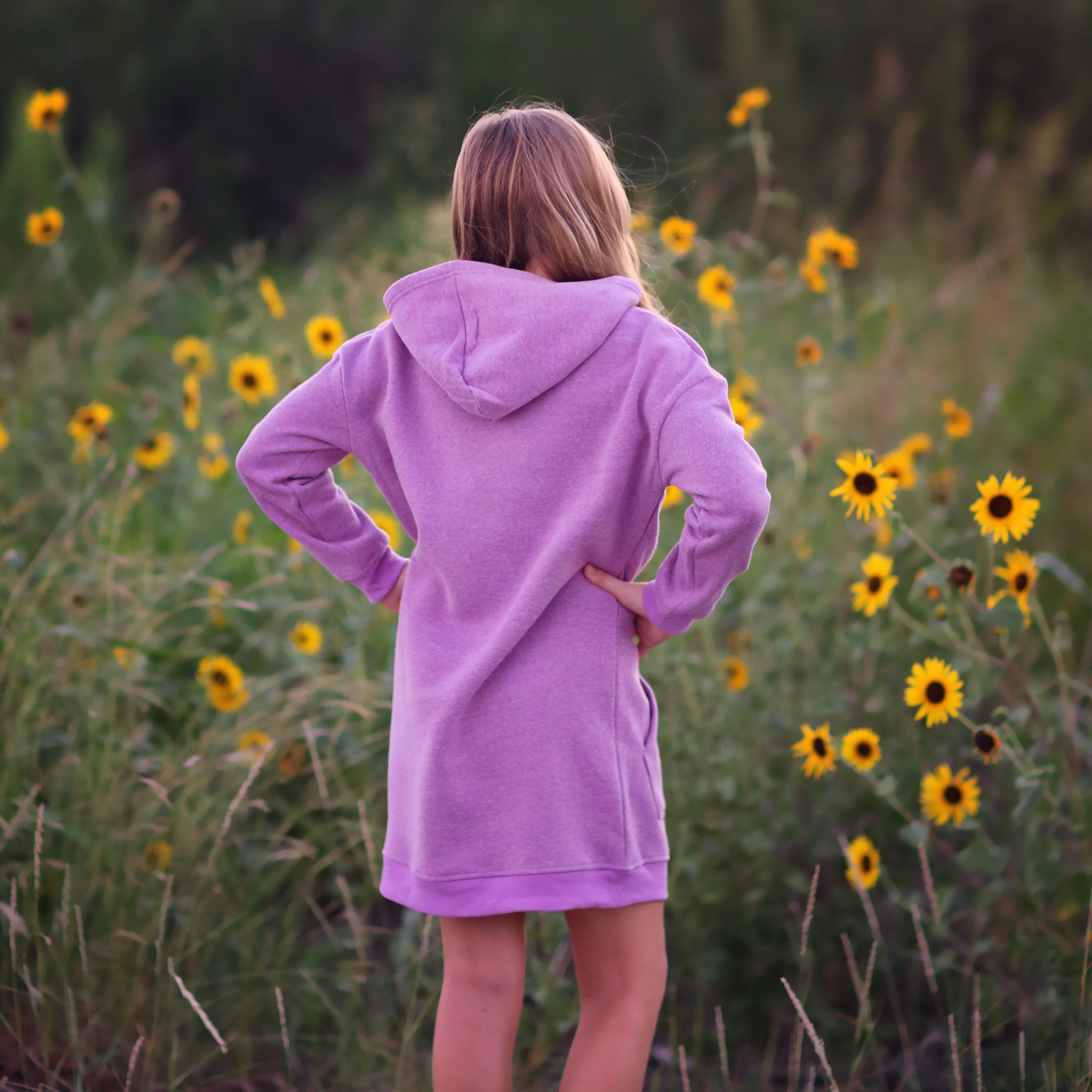 Girls Lavender Hoodie Dress-  purple hoodie, lavender hoodie dress, fall dress, basic hoodie dress, lilac sweatshirt dress, jersey dress