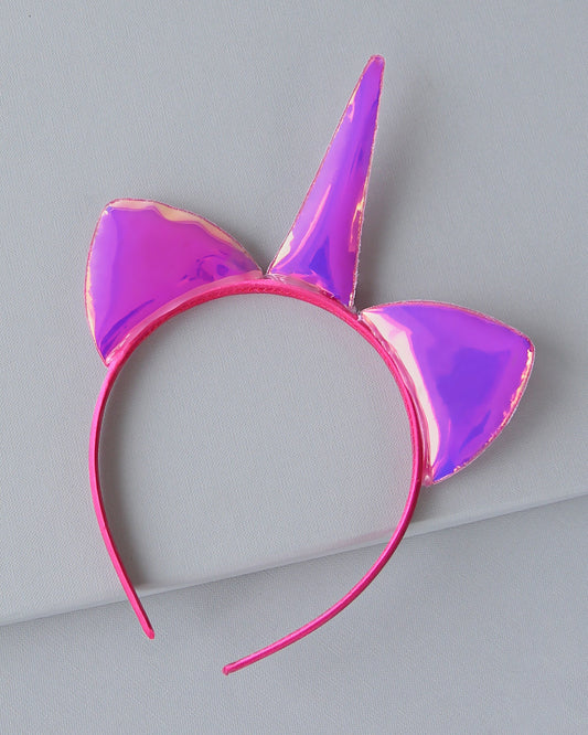 Hot Pink Metallic Unicorn Headband - Pink Unicorn Headband, ear headband, unicorn headband, costume, unicorn, ears, halloween, party outfit