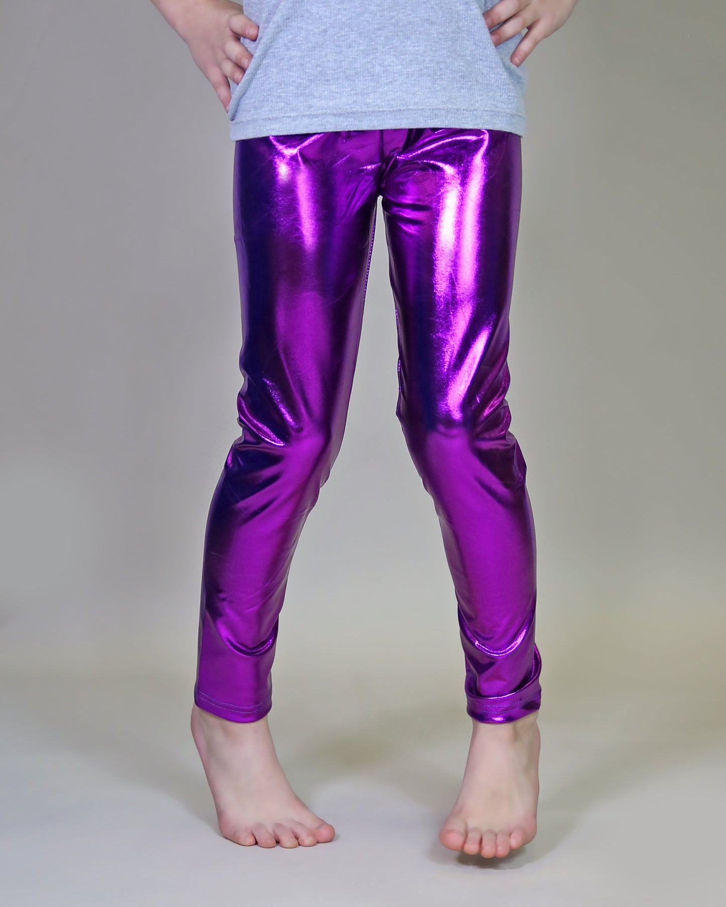 Metallic Leggings in Purple
