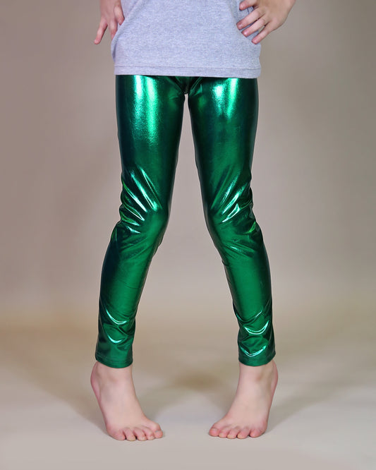 Metallic Leggings in Green