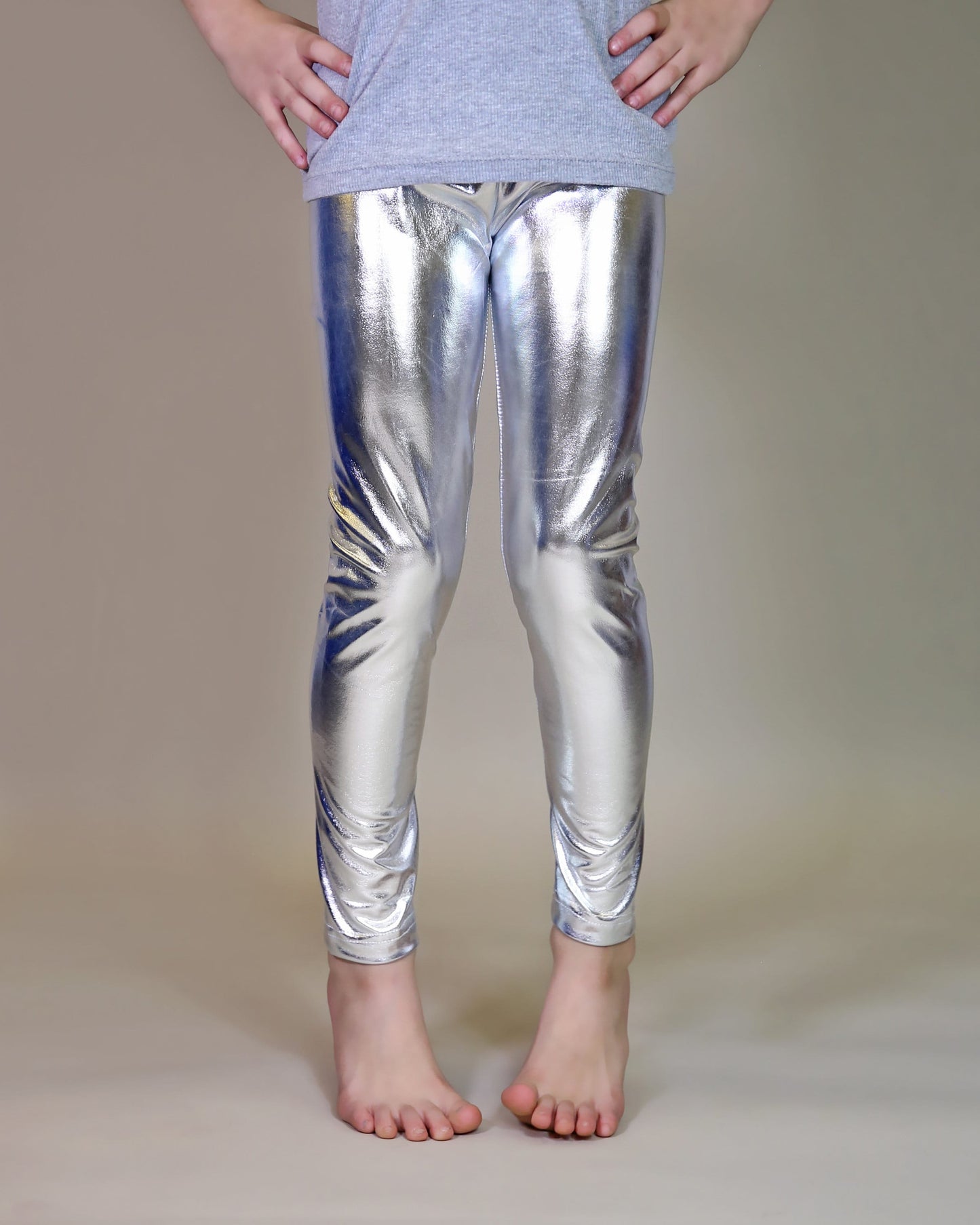 Metallic Leggings in Silver