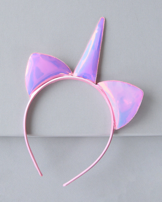 Pink Metallic Unicorn Headband - Pink Unicorn Headband, ear headband, unicorn headband, costume, unicorn, pink ears, halloween, party outfit