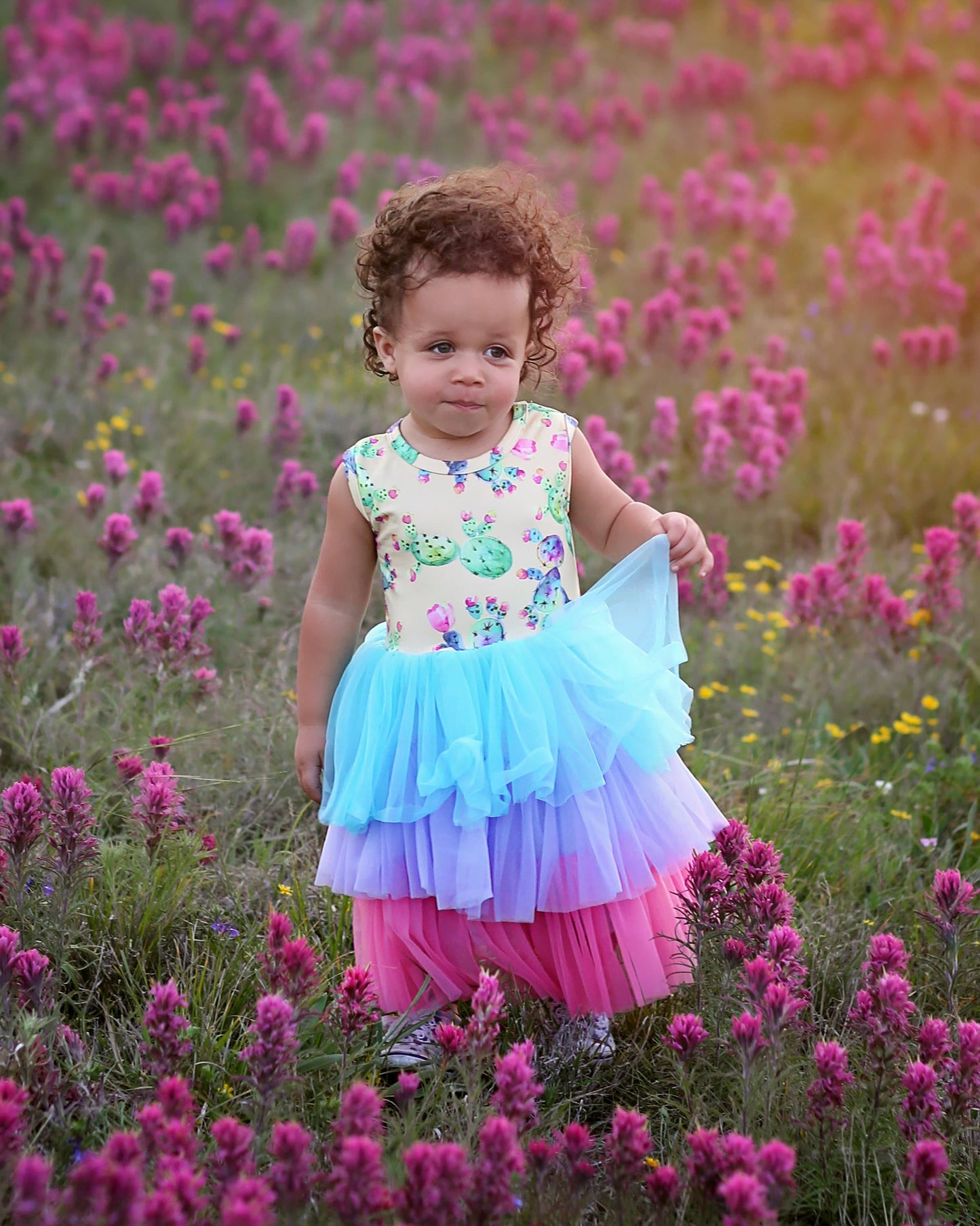 Tutu Dress in Yellow Cactus