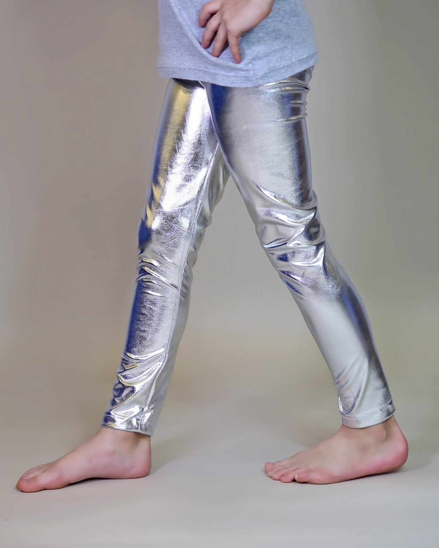 Metallic Leggings in Silver