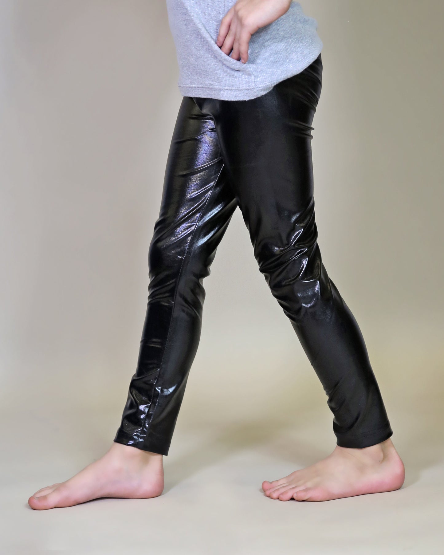 Metallic Leggings in Black