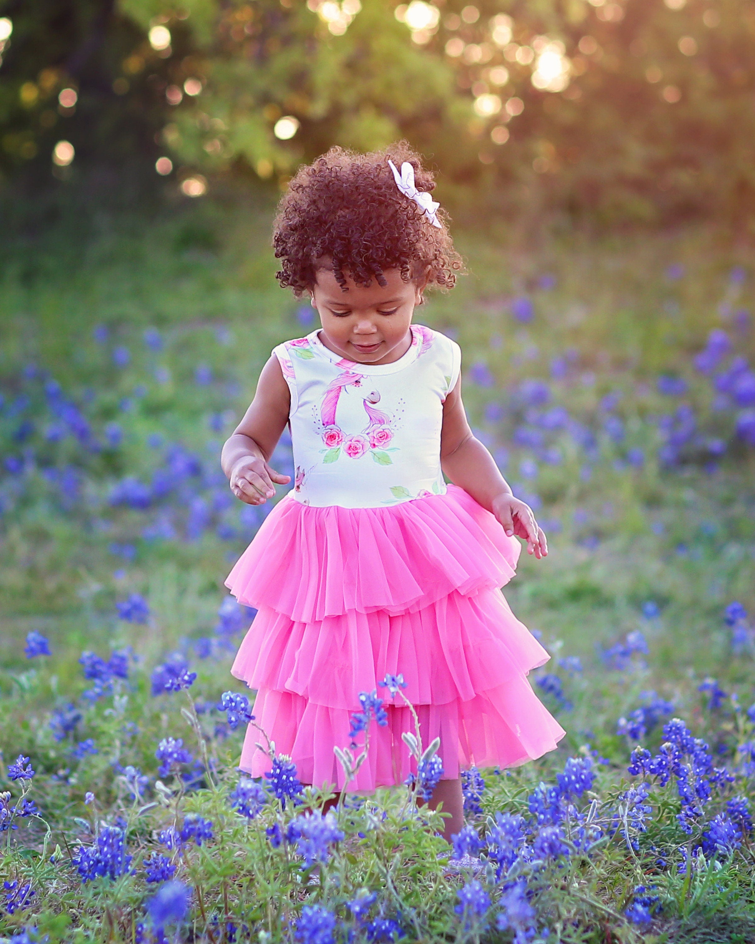Tutu Dress in Pink and White Unicorn