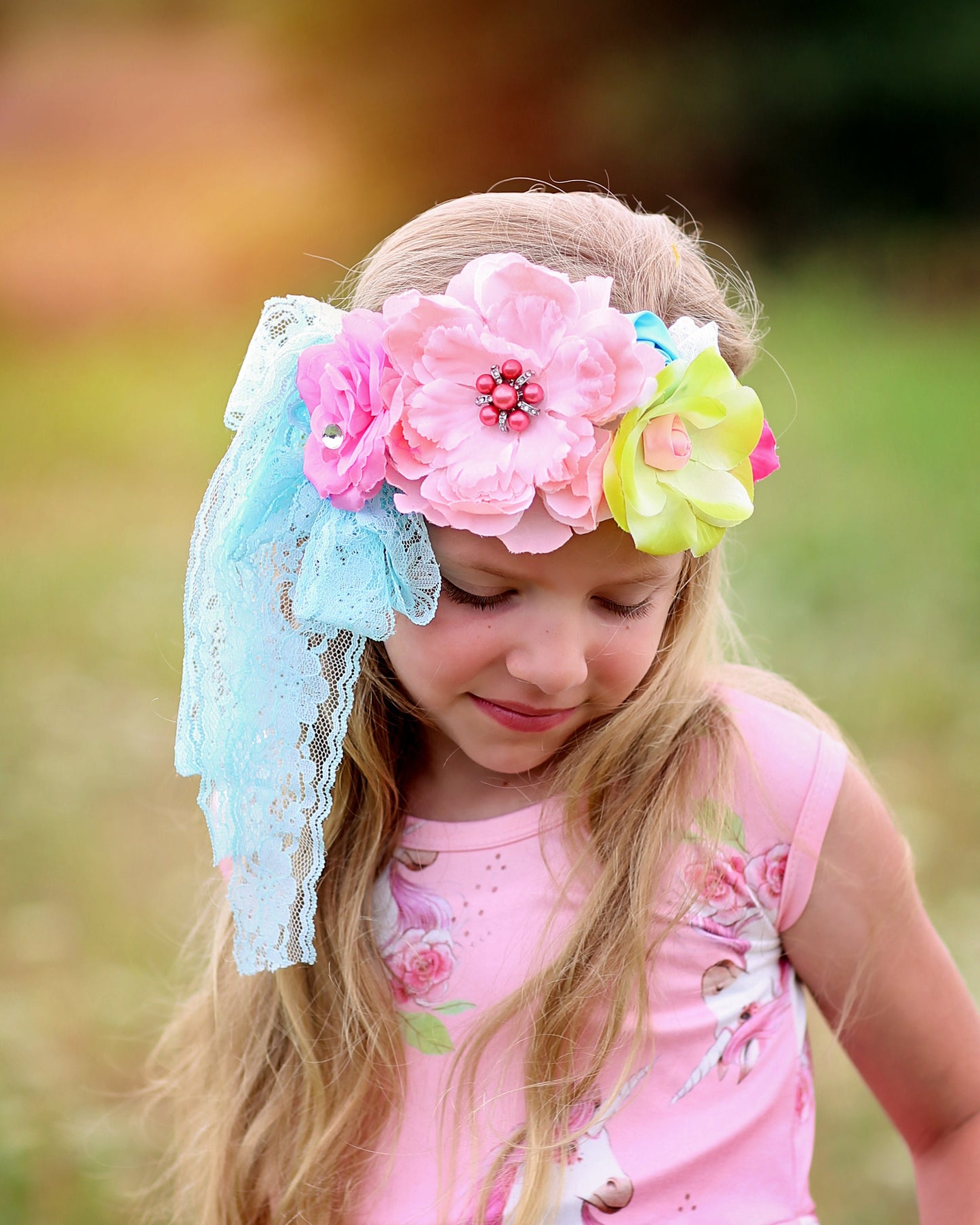 Girls Pastel Flower Headband - Flower Headband, Flower Crown, Flower Headpiece, Boho Flower Headband, Boho Flower Crown, Flower girl