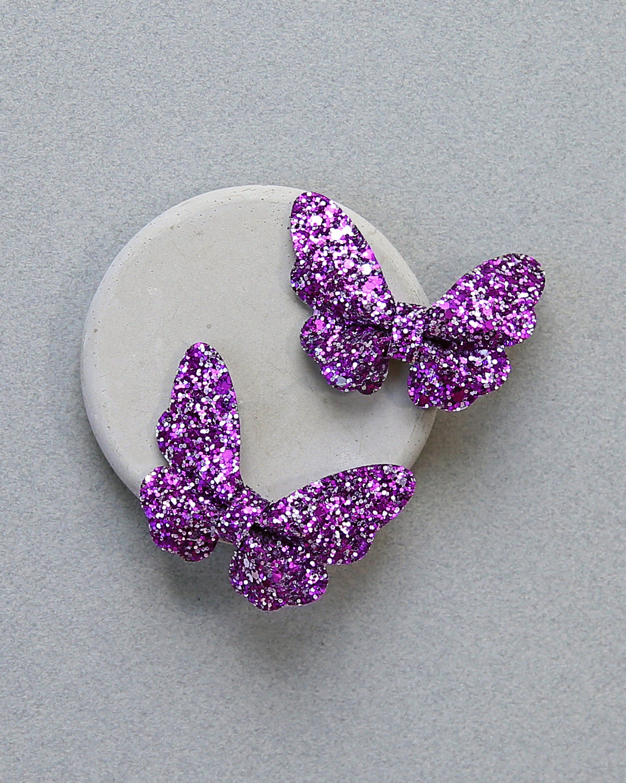 Girls Glitter Butterfly Clip Set -Sequin Bow Clip, Butterfly Hair clips, clip set, pigtail hair clips, Girls gift, butterfly bows, butterfly