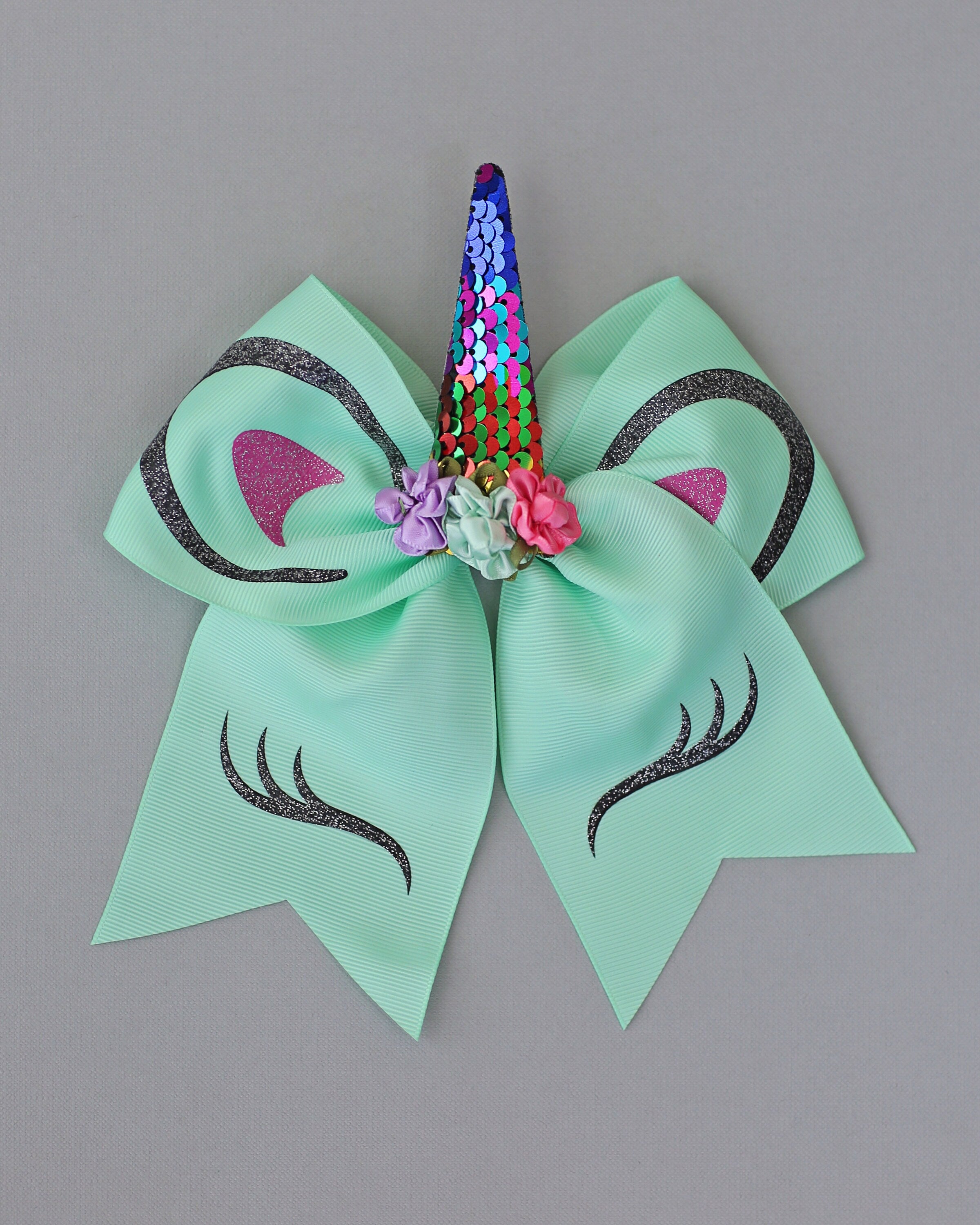 Mint Sequin Unicorn Hair Bow- Unicorn Rubber band, Unicorn Hair Accessory, Mint Unicorn Hair Bow, Girl Birthday Gift, birthday party outfit
