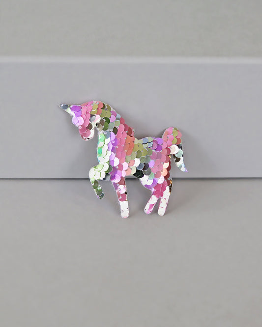 Pastel Rainbow Sequin Hair Clip -unicorn clip, birthday hair clip, rainbow hair clip, glitter, girl birthday gift, pastel clip, unicorn