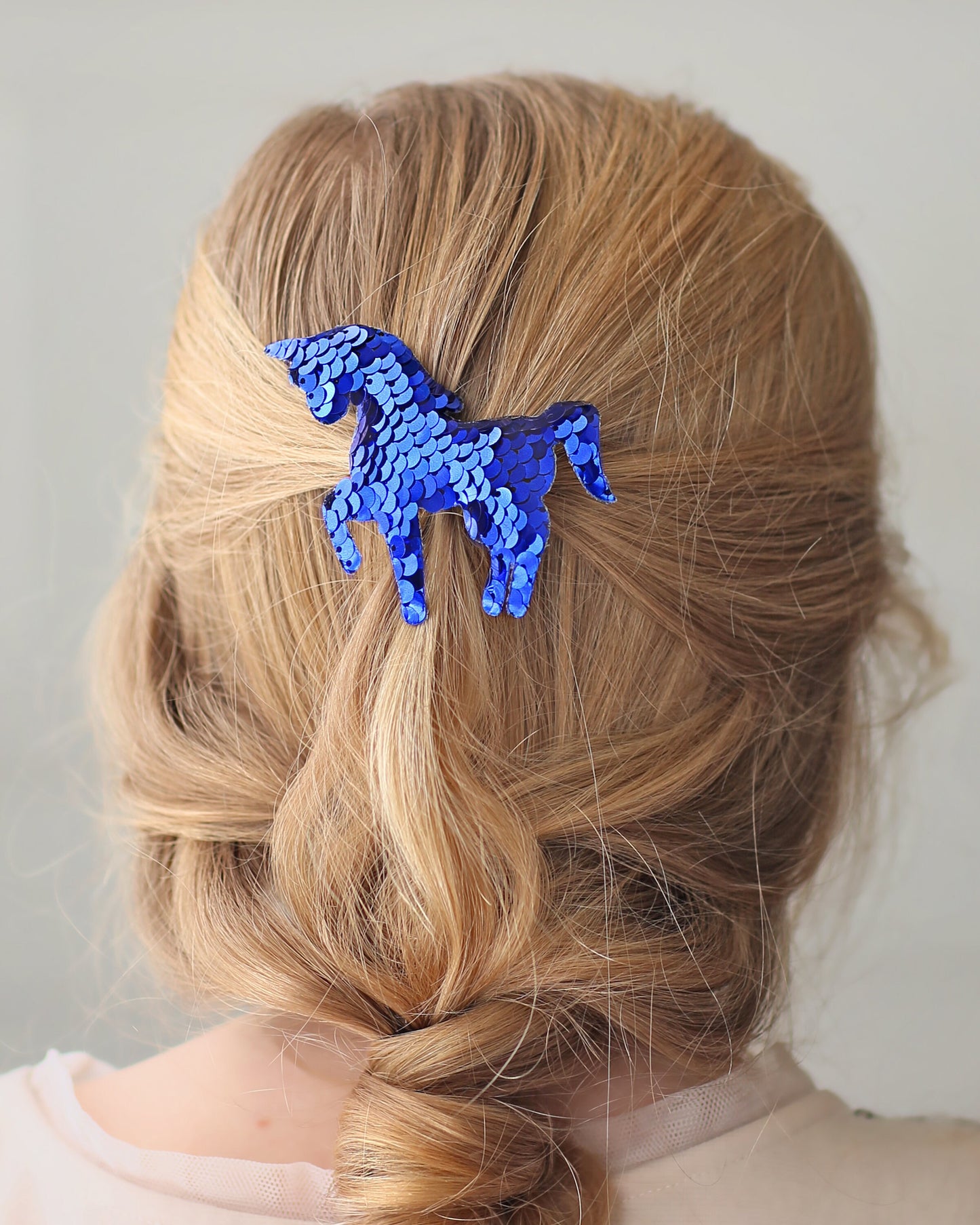 Blue Sequin Hair Clip -unicorn clip, birthday hair clip, rainbow hair clip, glitter, girl birthday gift, pastel clip, unicorn, blue