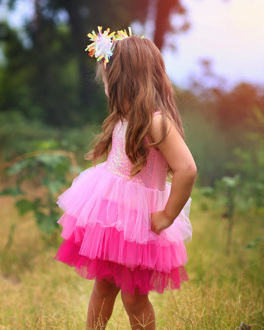 Sequin Tutu Dress in Pink Ombre