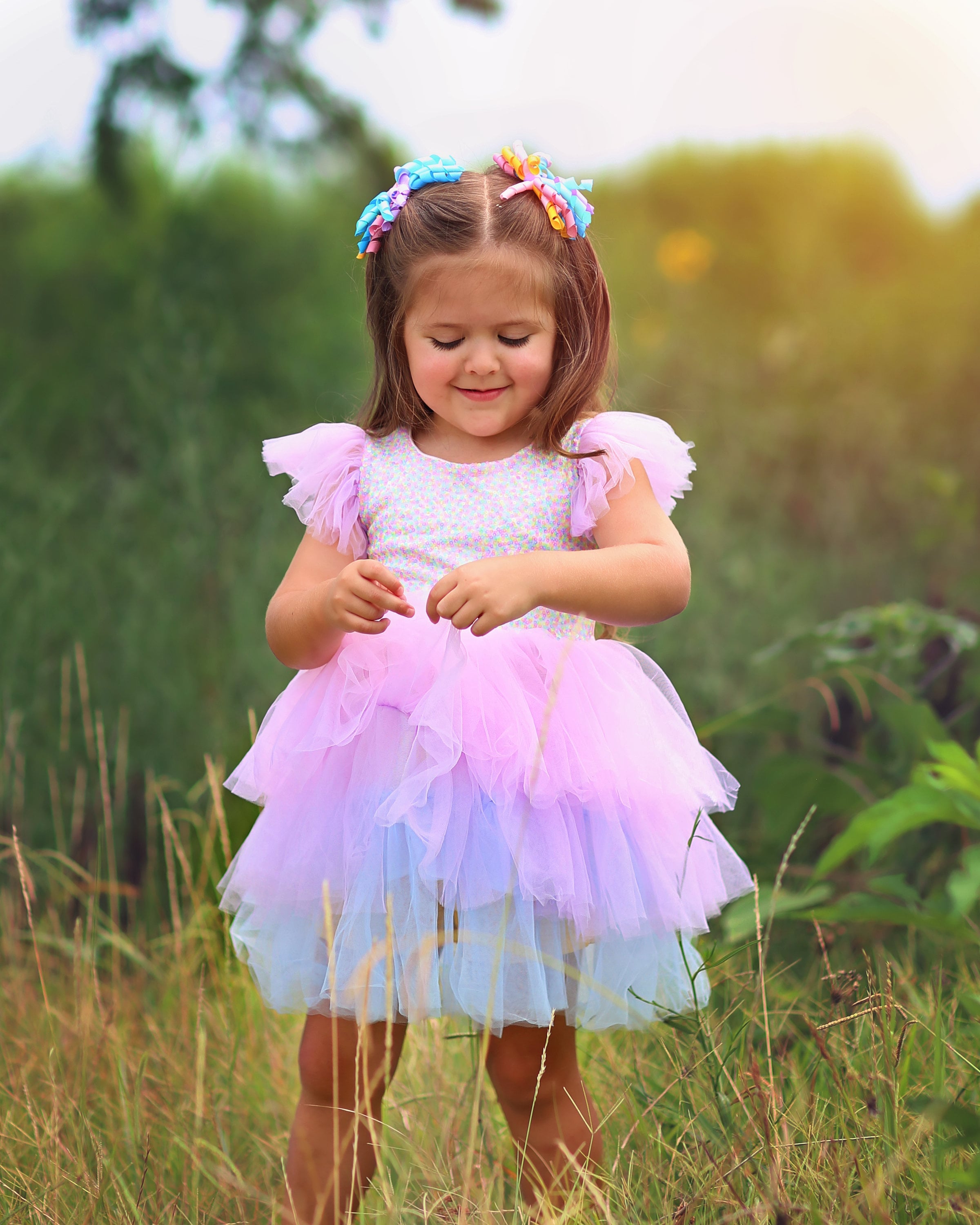 Sequin Tutu Dress in Pastels