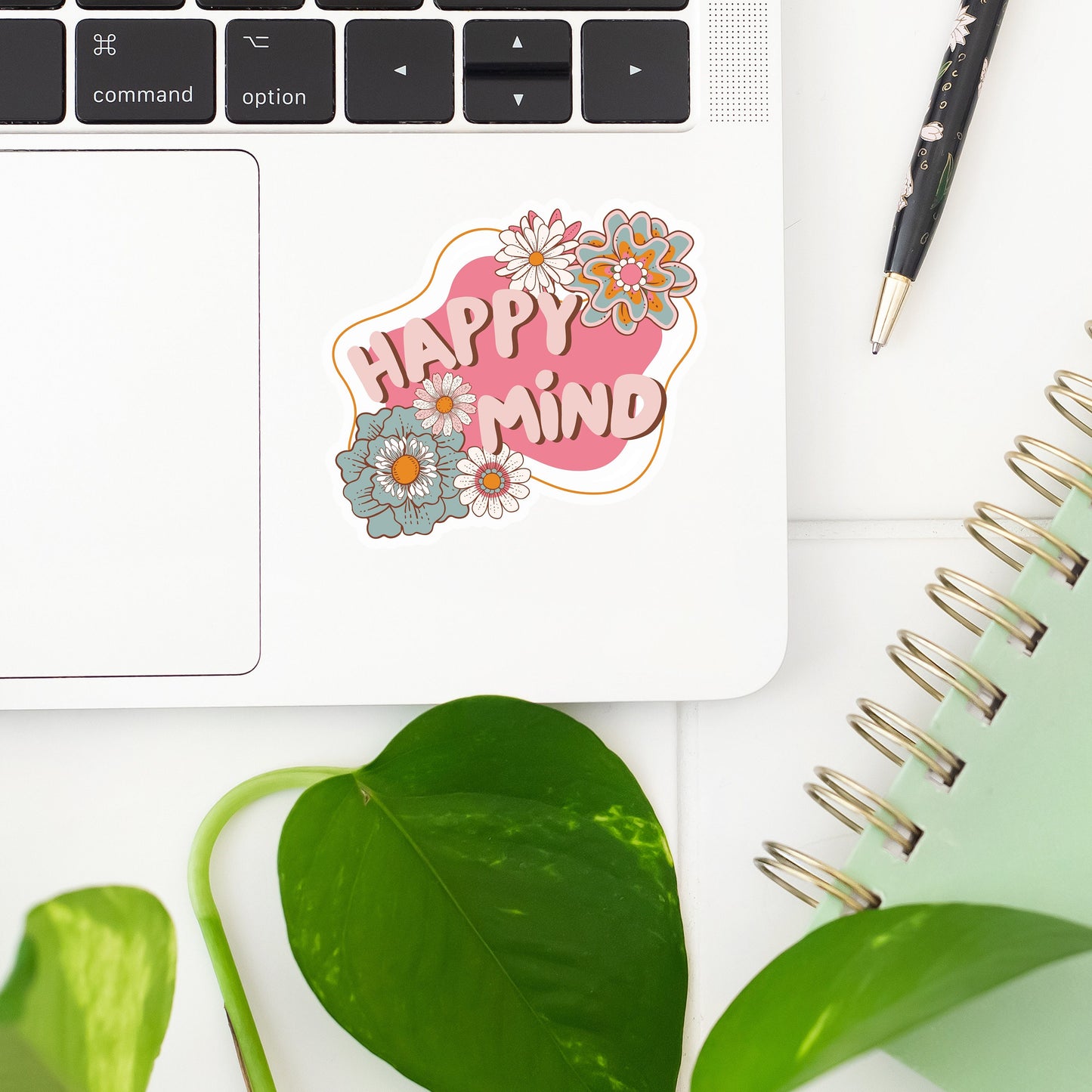 Happy Mind Sticker- Tumbler sticker, decal, laptop sticker, water bottle sticker, self love sticker, stickers, waterproof, mental sticker