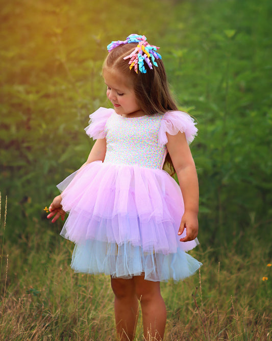 Sequin Tutu Dress in Pastels