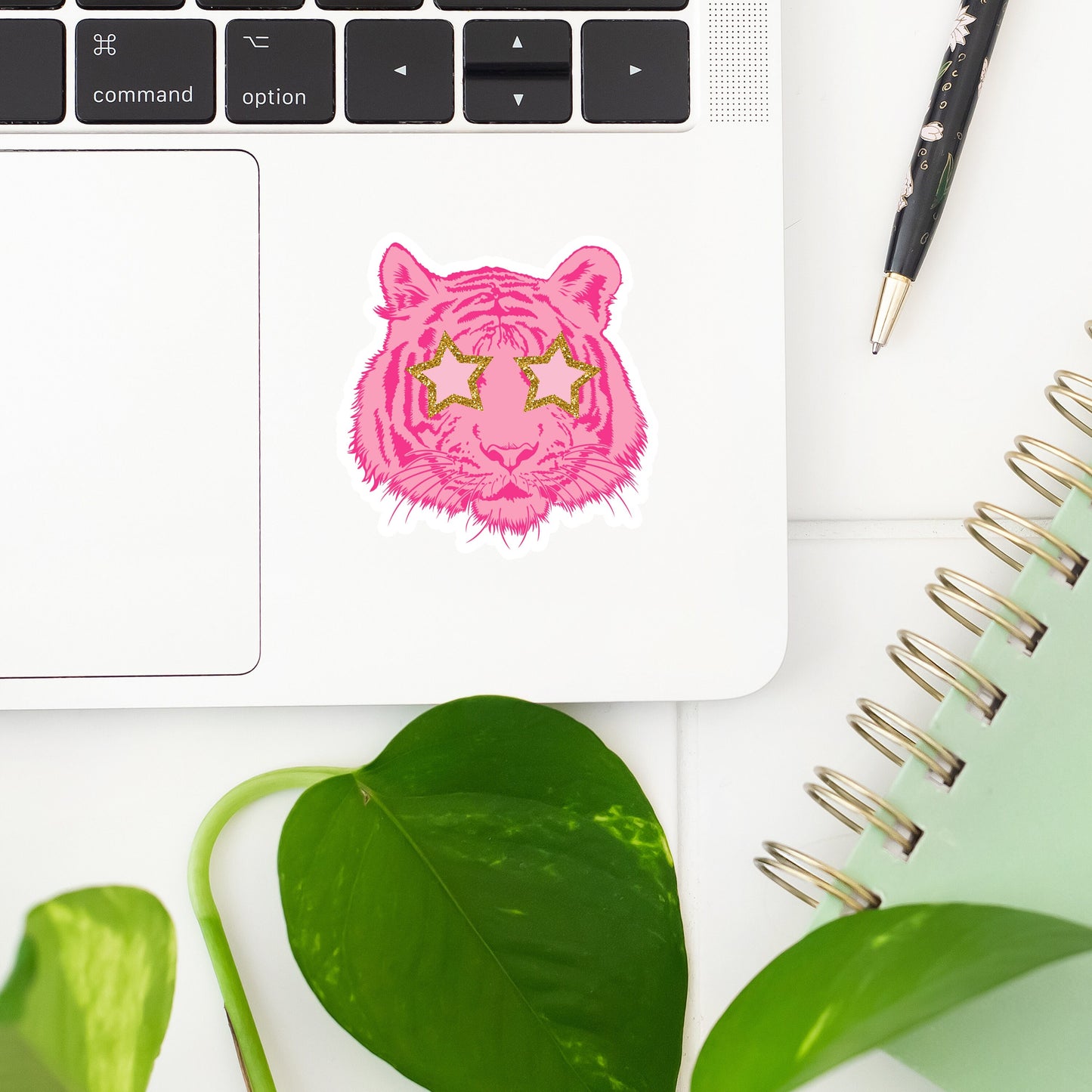 Pink Tiger Sticker- Tumbler sticker, decal, laptop sticker, water bottle sticker, cat sticker, sticker, stickers, waterproof, tiger sticker