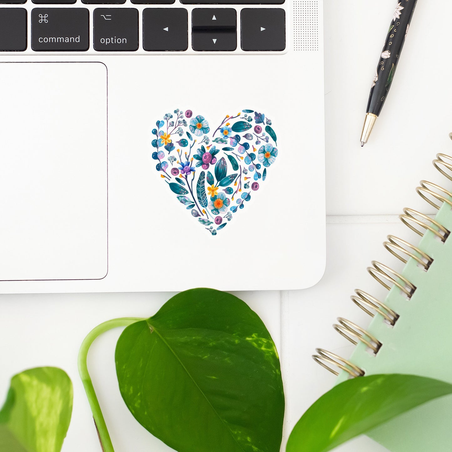 Heart of Flowers Sticker- Tumbler sticker, decal, laptop sticker, water bottle sticker, flower sticker, sticker, stickers, waterproof, heart