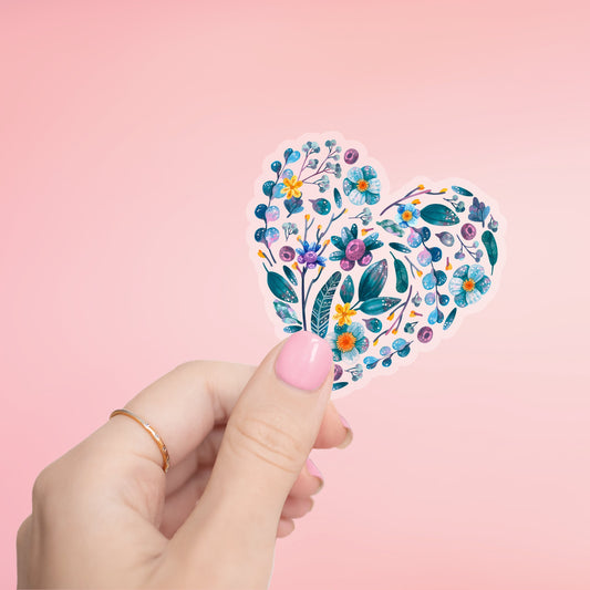 Heart of Flowers Sticker- Tumbler sticker, decal, laptop sticker, water bottle sticker, flower sticker, sticker, stickers, waterproof, heart