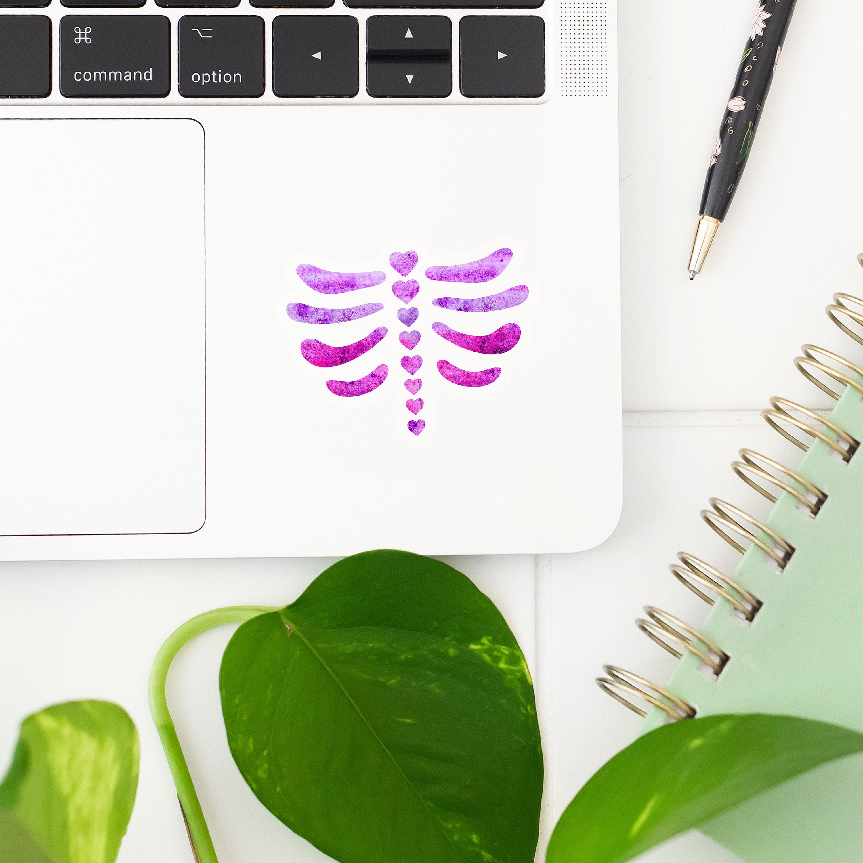 Purple Skeleton Rib Cage Sticker- Tumbler sticker, decal, laptop sticker, water bottle sticker, skeleton sticker, stickers, waterproof