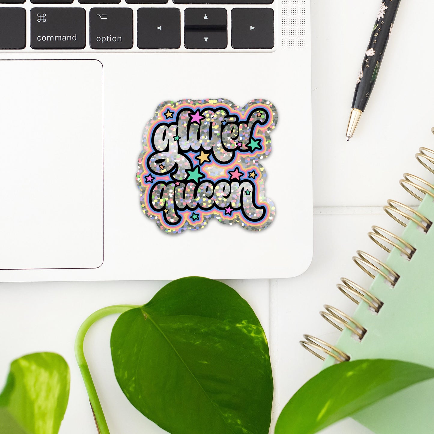 Glitter Queen Sticker- Tumbler sticker, decal, laptop sticker, water bottle sticker, stickers, waterproof, vinyl, aesthetic sticker, glitter