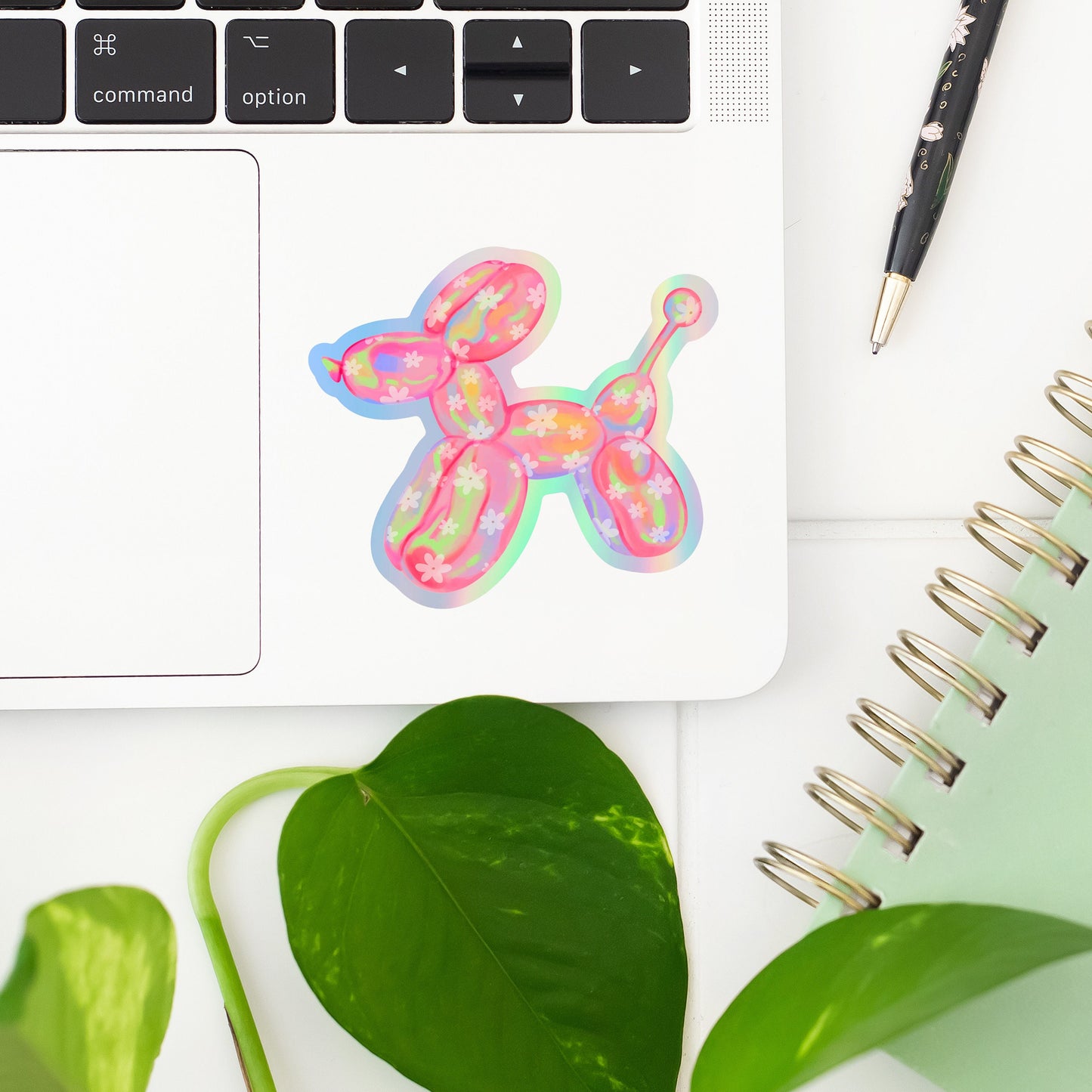 Holographic Ballon Dog Sticker- Tumbler sticker, decal, laptop sticker, water bottle sticker, sticker, waterproof, vinyl, aesthetic sticker