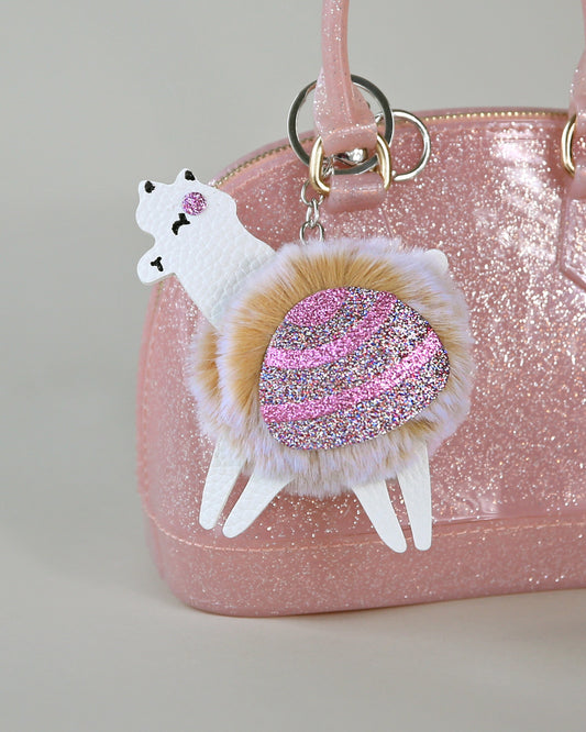 Fuzzy Llama Keychain - Keychain, Pink Keychain - Christmas Stocking Gift, Back to School Gift, Kid Gift, Alpaca Keychain, glitter keychain