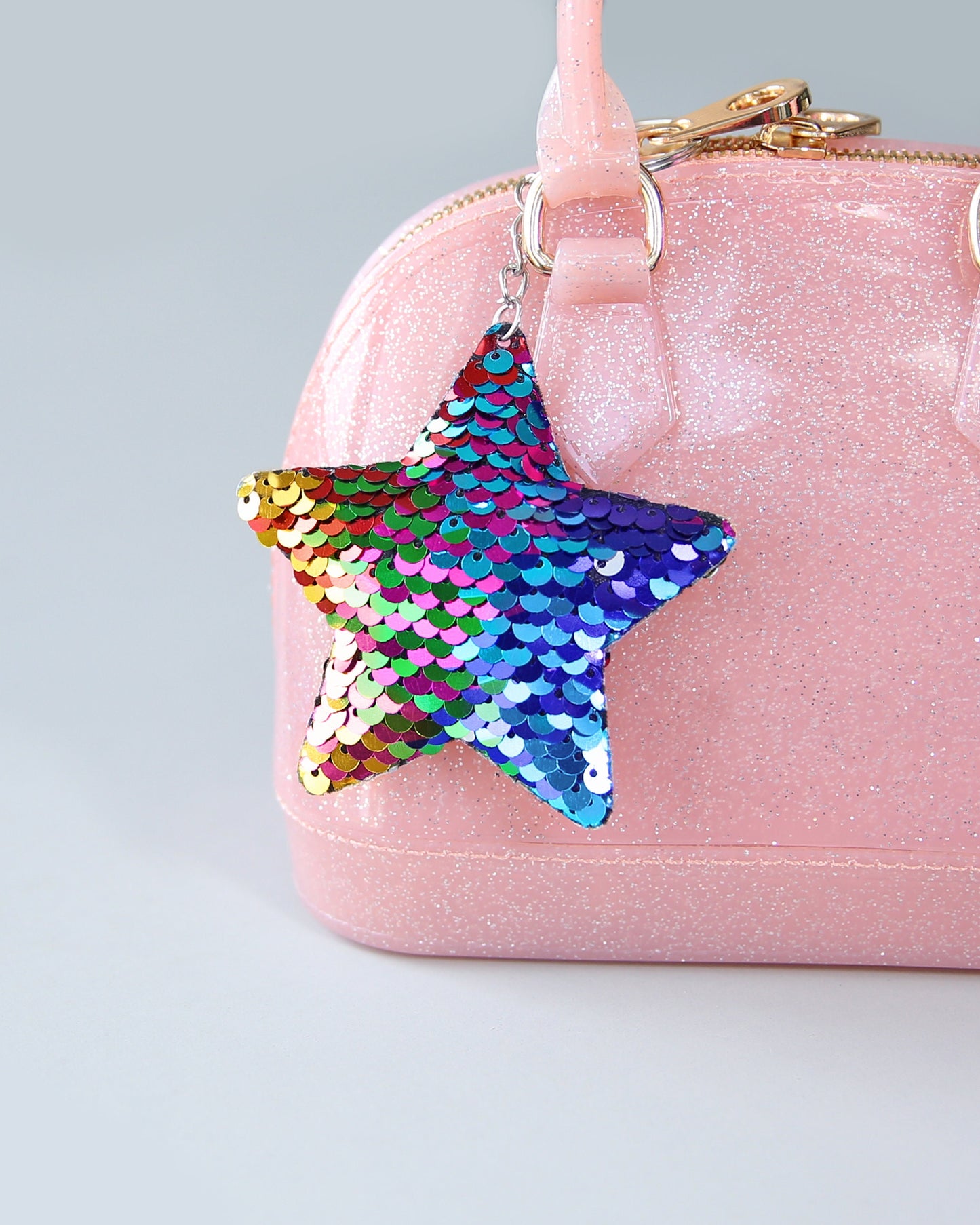 Rainbow Sequin Star Keychain- Sequin Keychain, backpack charm, party favor, gift for her, stocking stuffer, birthday gift, rainbow, star