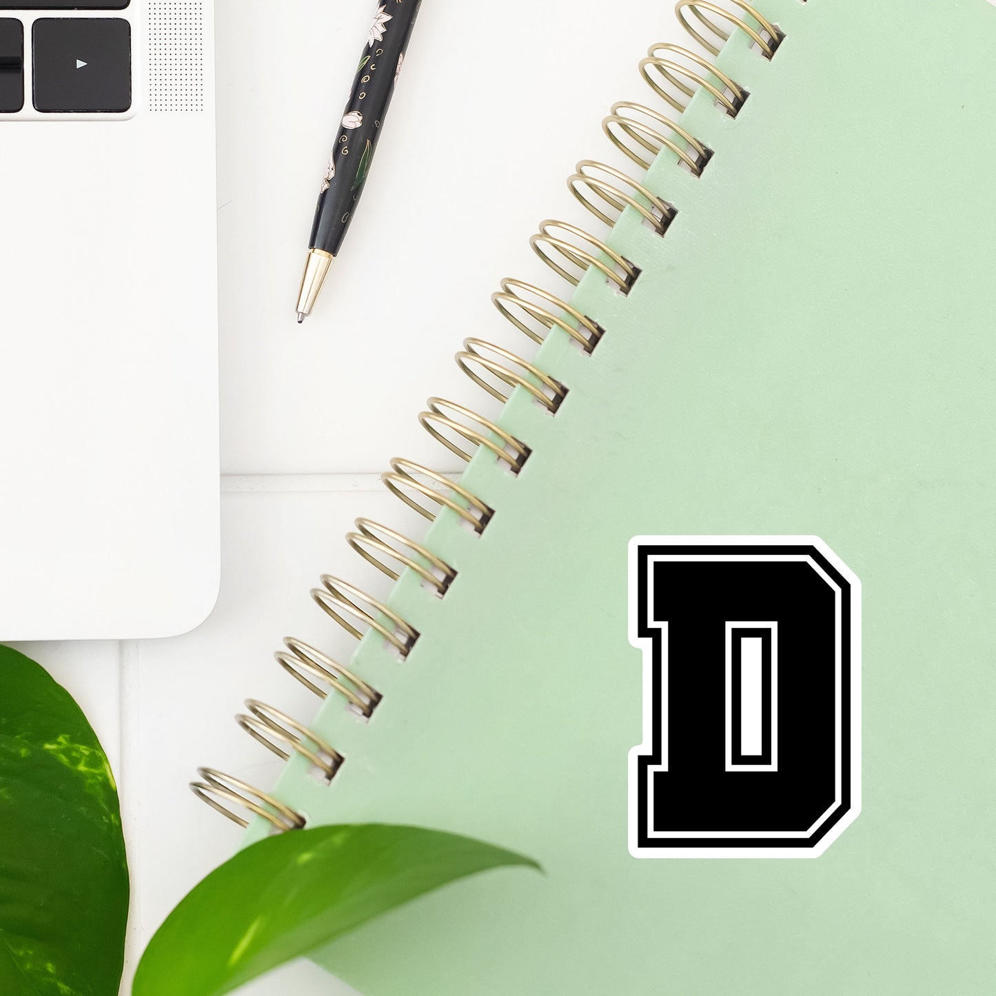 D Letter Sticker- Tumbler sticker, decal, laptop sticker, water bottle sticker, letter sticker, sticker, stickers, waterproof, initials, D