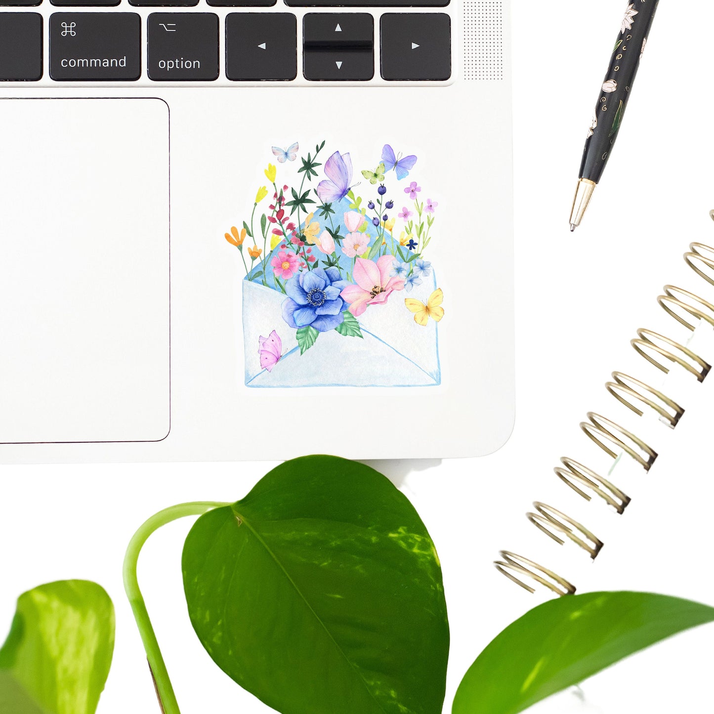 Envelope of Flowers Sticker- Tumbler sticker, decal, laptop sticker, water bottle sticker, flower sticker, sticker, stickers, waterproof