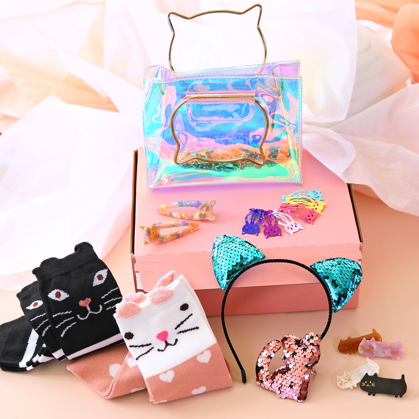 4-15yr old girl Cat Gift Box-  Gift For girl, girl gift, Gift box, gift for kid, teenage girl gifts, gift set for girls, Christmas Gift Box