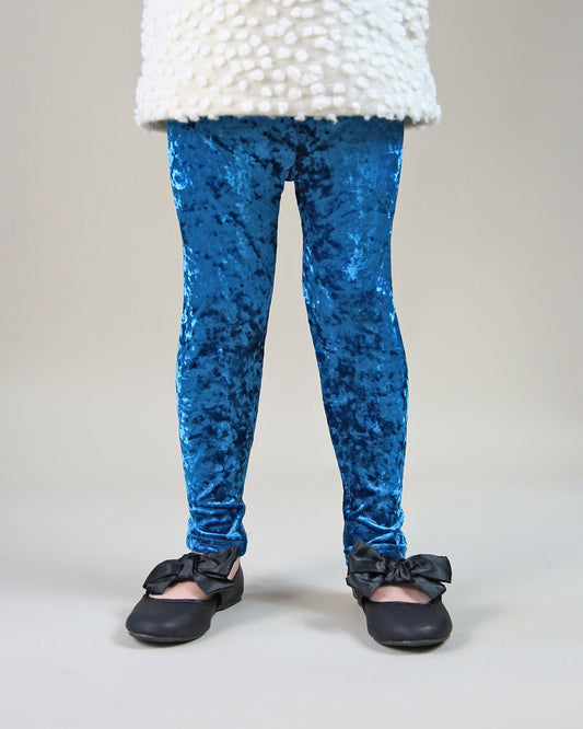 Velvet Leggings in Turquoise