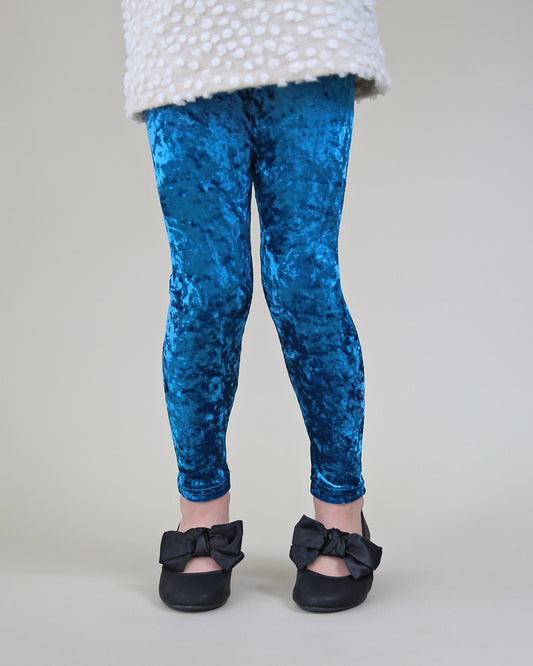 Velvet Leggings in Turquoise