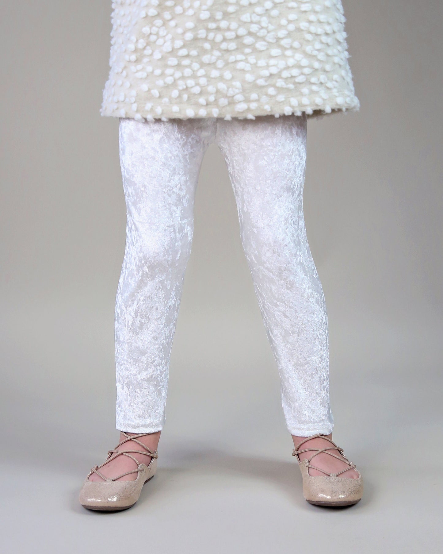 Velvet Leggings in White