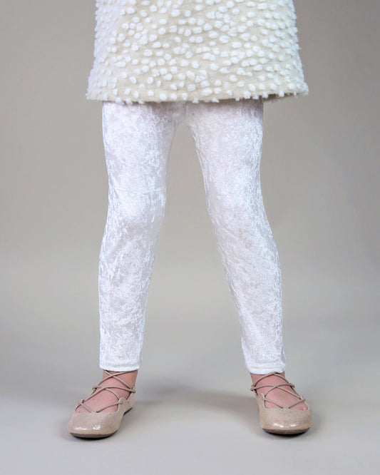 Velvet Leggings in White