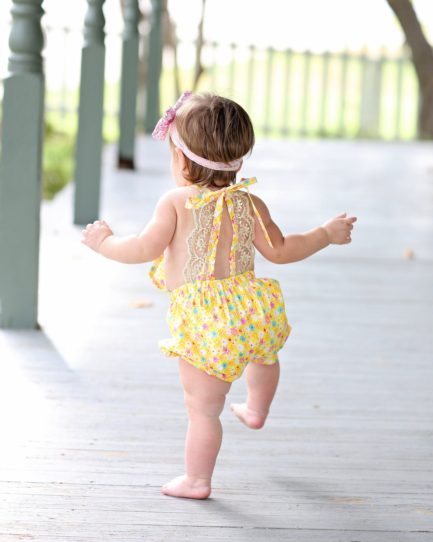 Yellow Floral Baby Toddler Romper- Baby Gift, Toddler Romper, Baby Gift, Toddler Gift, Toddler Outfit, Baby Outfit, Girl Birthday Gift, Baby