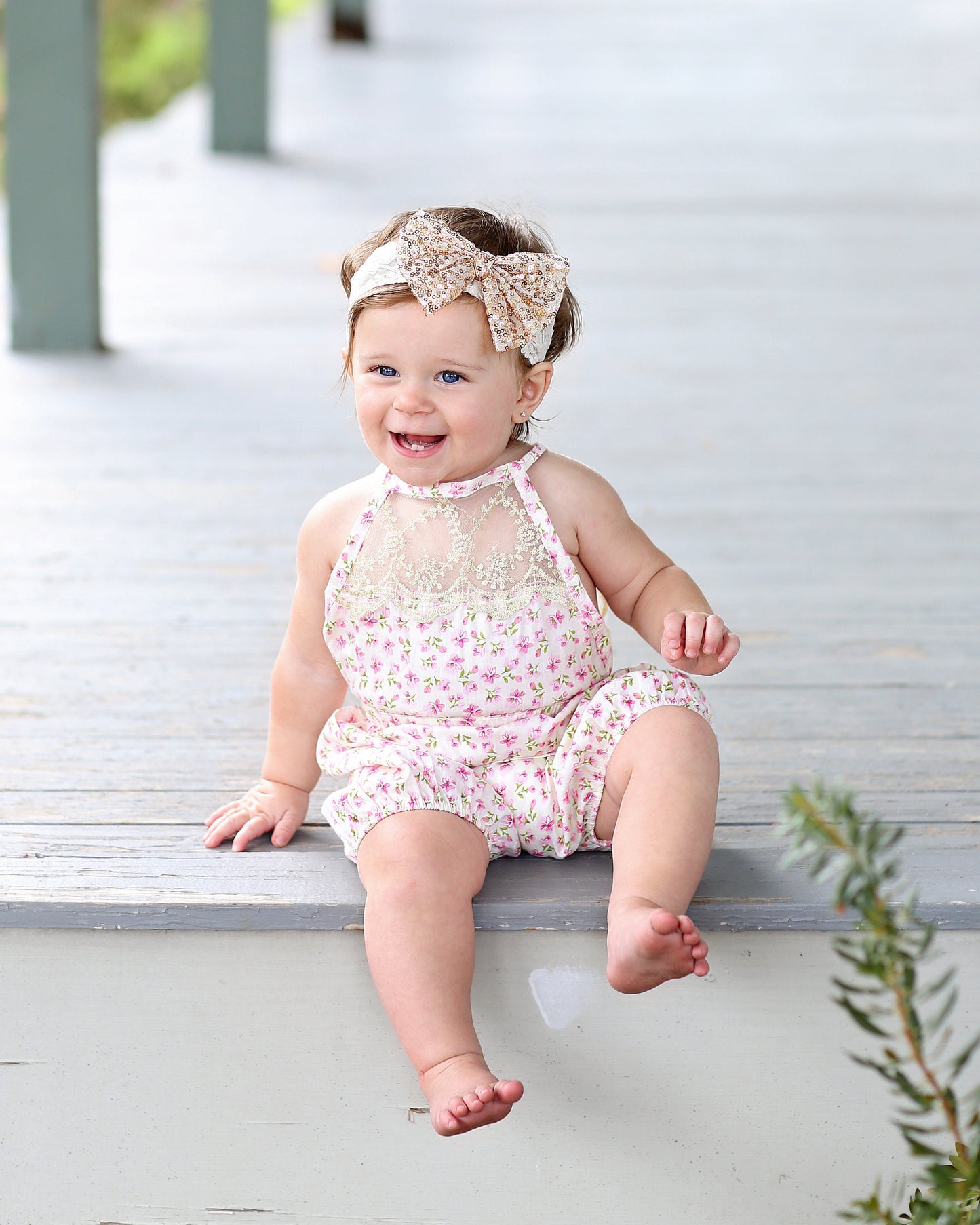 White Floral Baby Toddler Romper- Baby Gift, Toddler Romper, Baby Gift, Toddler Gift, Toddler Outfit, Baby Outfit, Girl Birthday Gift, Baby