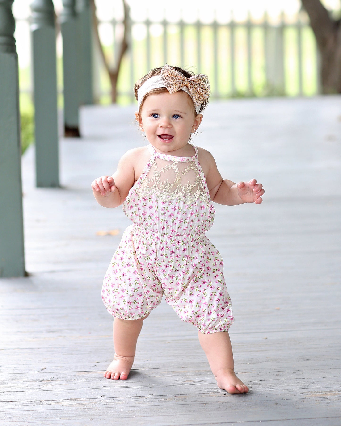 White Floral Baby Toddler Romper- Baby Gift, Toddler Romper, Baby Gift, Toddler Gift, Toddler Outfit, Baby Outfit, Girl Birthday Gift, Baby